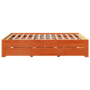 sengeramme m. skuffer 140x200 cm uden madras massivt fyr brun