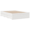 sengeramme m. skuffer 140x190 cm uden madras massivt fyr hvid