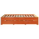 sengeramme m. skuffer 140x190 cm uden madras massivt fyr brun