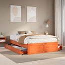 sengeramme m. skuffer 140x190 cm uden madras massivt fyr brun