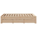 sengeramme m. skuffer 135x190 cm uden madras massivt fyr hvid