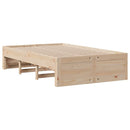 sengeramme m. skuffer 135x190 cm uden madras massivt fyr hvid