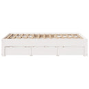 sengeramme m. skuffer 135x190 cm uden madras massivt fyr hvid