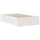 sengeramme m. skuffer 135x190 cm uden madras massivt fyr hvid