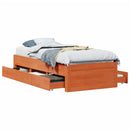 sengeramme m. skuffer 90x190 cm uden madras massivt fyr brun