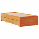 sengeramme m. skuffer 90x190 cm uden madras massivt fyr brun