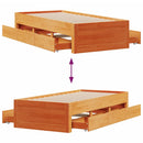 sengeramme m. skuffer 90x190 cm uden madras massivt fyr brun