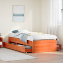 sengeramme m. skuffer 90x190 cm uden madras massivt fyr brun