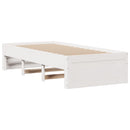 sengeramme m. skuffer 75x190 cm uden madras massivt fyr hvid