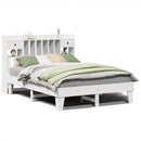 sengeramme uden madras 150x200 cm massivt fyrretræ hvid
