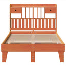 sengeramme uden madras 135x190 cm massivt fyrretræ brun