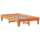 sengeramme uden madras 135x190 cm massivt fyrretræ brun