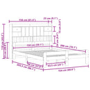 seng med reol uden madras 150x200 cm massivt fyrretræ hvid