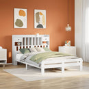 seng med reol uden madras 150x200 cm massivt fyrretræ hvid