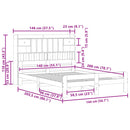 seng med reol uden madras 140x200 cm massivt fyrretræ hvid