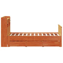 seng med reol uden madras 135x190cm massivt fyrretræ gyldenbrun