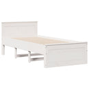 seng med reol uden madras 75x190 cm massivt fyrretræ hvid