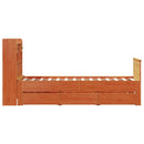 seng med reol uden madras 75x190 cm massivt fyrretræ gyldenbrun