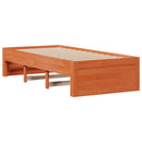 seng med reol uden madras 75x190 cm massivt fyrretræ gyldenbrun