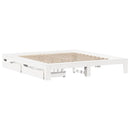 sengeramme uden madras 200x200 cm massivt fyrretræ hvid