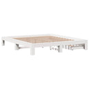 sengeramme uden madras 200x200 cm massivt fyrretræ hvid