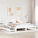 sengeramme uden madras 200x200 cm massivt fyrretræ hvid