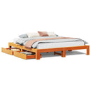 sengeramme uden madras 200x200 cm massivt fyrretræ gyldenbrun