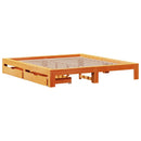 sengeramme uden madras 200x200 cm massivt fyrretræ gyldenbrun