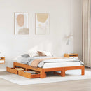 sengeramme uden madras 160x200 cm massivt fyrretræ gyldenbrun