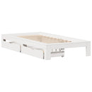sengeramme uden madras 90x200 cm massivt fyrretræ hvid