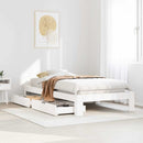 sengeramme uden madras 90x200 cm massivt fyrretræ hvid