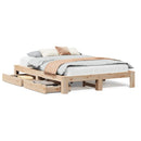 sengeramme uden madras 140x190 cm massivt fyrretræ