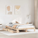 sengeramme uden madras 140x190 cm massivt fyrretræ