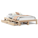 sengeramme uden madras 120x190 cm massivt fyrretræ