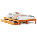 sengeramme uden madras 120x190 cm massivt fyrretræ gyldenbrun