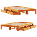 sengeramme uden madras 120x190 cm massivt fyrretræ gyldenbrun