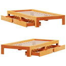 sengeramme uden madras 90x190 cm massivt fyrretræ gyldenbrun