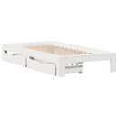 sengeramme uden madras 75x190 cm massivt fyrretræ hvid