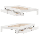 sengeramme uden madras 75x190 cm massivt fyrretræ hvid