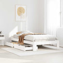 sengeramme uden madras 75x190 cm massivt fyrretræ hvid