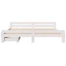 sengeramme uden madras 200x200 cm massivt fyrretræ hvid