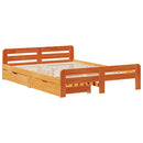 sengeramme uden madras 150x200 cm massivt fyrretræ gyldenbrun