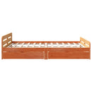 sengeramme uden madras 150x200 cm massivt fyrretræ gyldenbrun