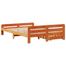 sengeramme uden madras 150x200 cm massivt fyrretræ gyldenbrun