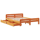 sengeramme uden madras 150x200 cm massivt fyrretræ gyldenbrun