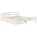 sengeramme uden madras 140x190 cm massivt fyrretræ hvid