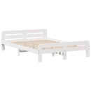 sengeramme uden madras 140x190 cm massivt fyrretræ hvid