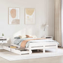 sengeramme uden madras 140x190 cm massivt fyrretræ hvid