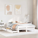 sengeramme uden madras 140x190 cm massivt fyrretræ hvid