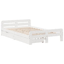 sengeramme uden madras 135x190 cm massivt fyrretræ hvid